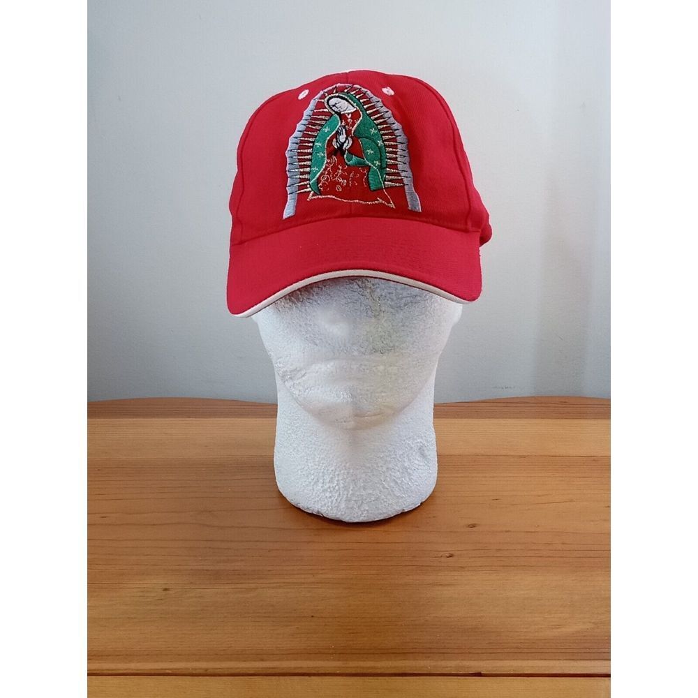 TATTOO Fashion Red Baseball Virgin Guadalupe Maria Jesus Cap Hat⛪🛐